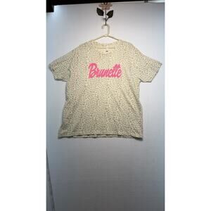 Hot Pink And Leopard xl womens 100% Cotton t-shirt Puffy Lettering.￼